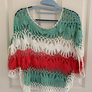 EUC Beautiful Crochet Knit Top